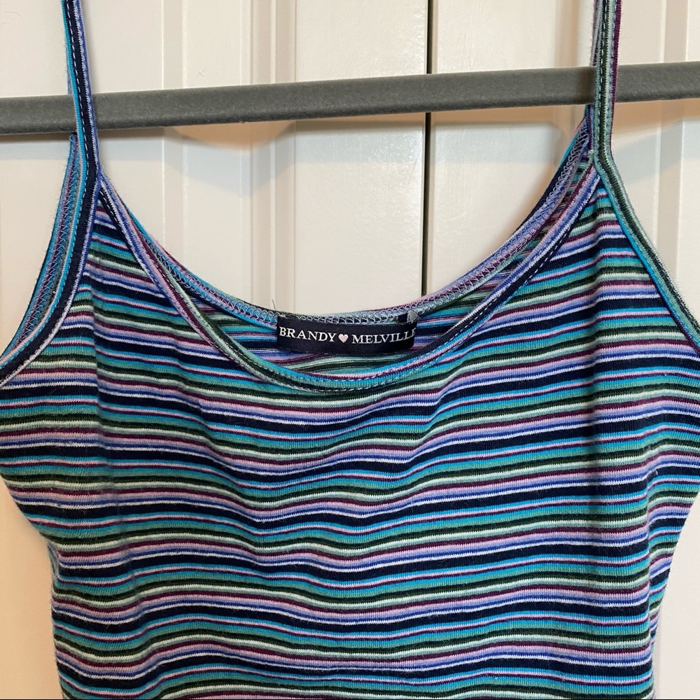 Brandy Melville Striped Thong Bodysuit